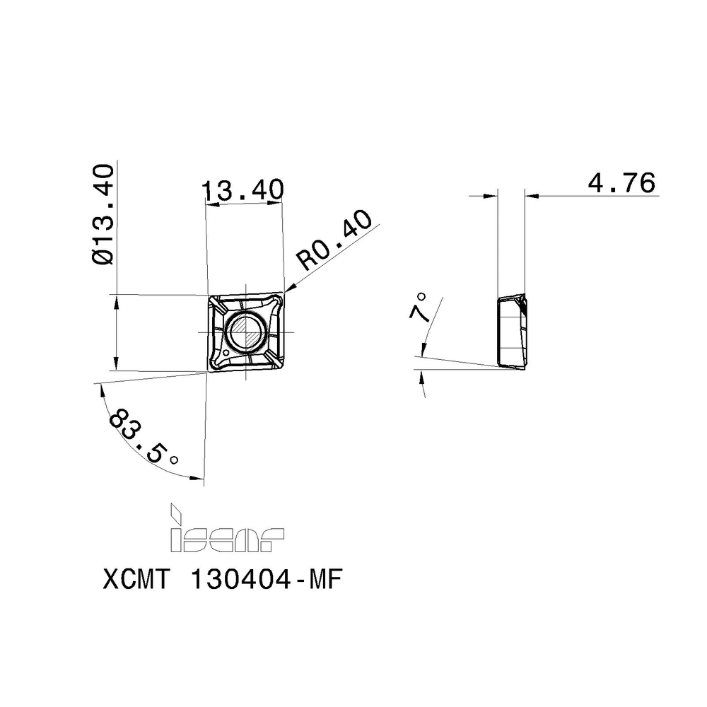 XCMT 130404-MF IC908 DREH - WENDEPLATTEN POSITIV - Franken