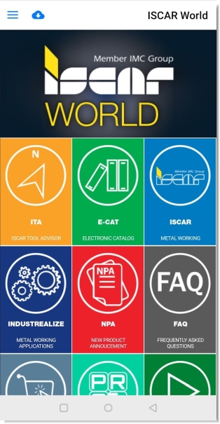 ISCAR WORLD APP SCREEN